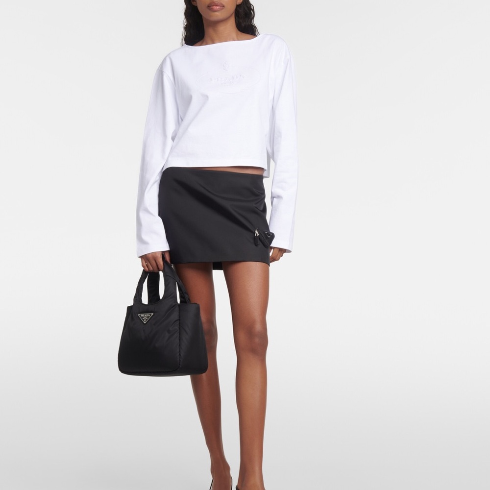 PRADA
Logo cotton jersey crop top